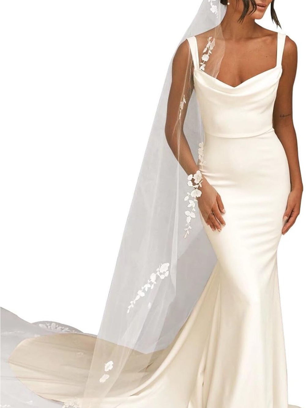 NWT- Cowl Neck white Wedding Gown